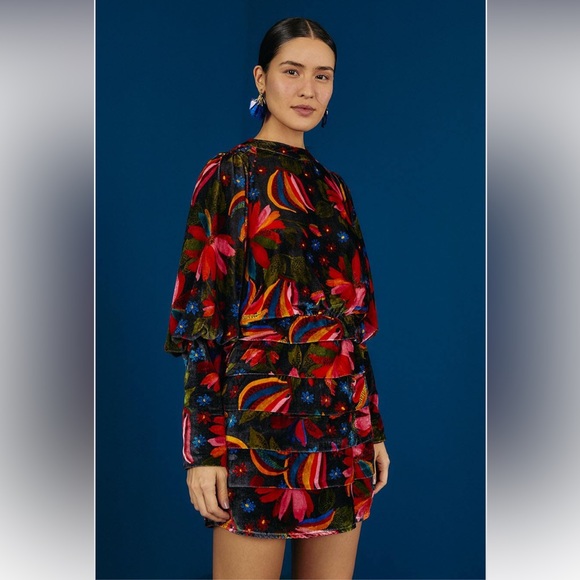 FARM Rio Dresses & Skirts - NWT FARM RIO Black Banana Sky Velvet Dress